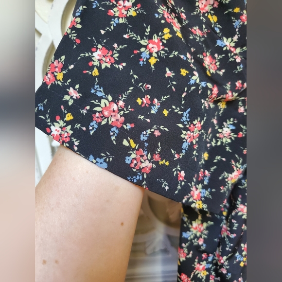 Vintage Black Ditsy Floral Maxi Dress by Kathy Lee Woman 18W - Picture 9 of 10